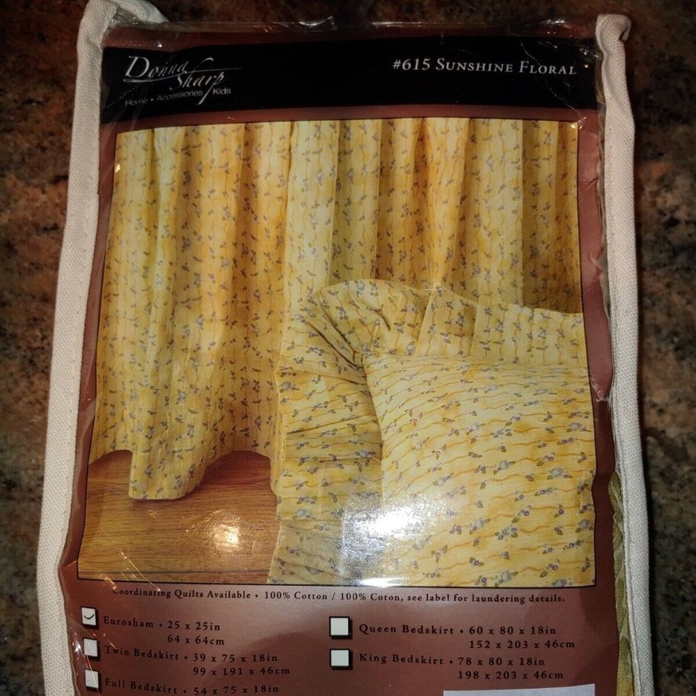 Donna Sharp Sunshine Floral Cotton Ruffled Euro Sham NWT